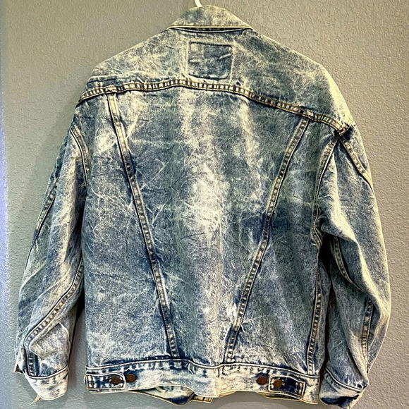 Vintage Levis Acid Wash Trucker Jean Jacket Grunge Made in USA SZ M 70507 0219 - Picture 2 of 8